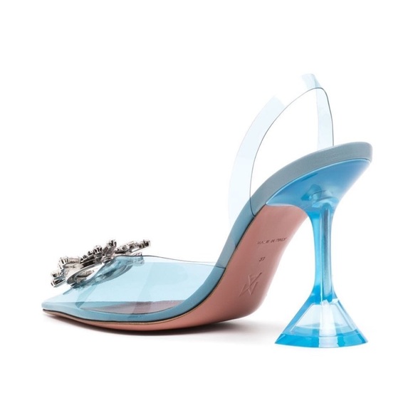 Amina Muaddi Begum Glass 76mm Slingback pumps - Picture 2 of 3